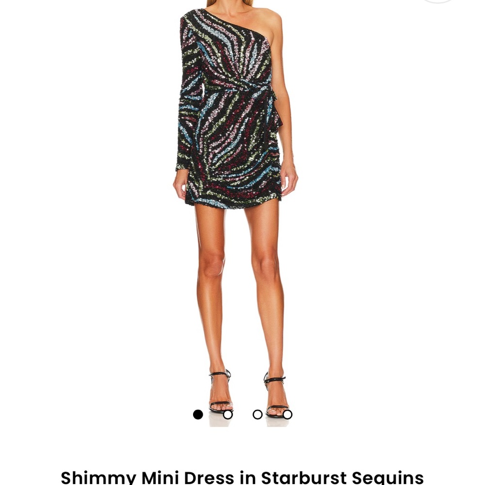 One-Shoulder Sequin Mini Dress - Multicolor